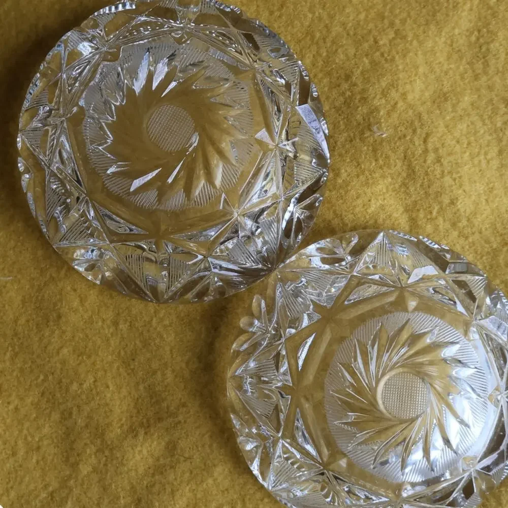VTG Czech Bohemian Crystal Ashtray 5.5